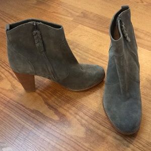 Taupe colored suede Joie booties